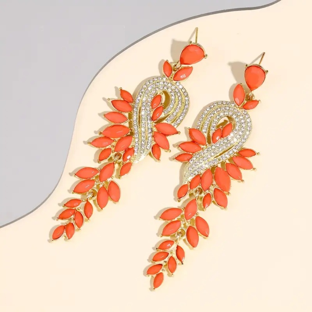 Gold and Coral Earrings NWT